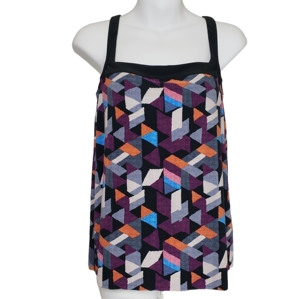 Dreamsuit Black Multi Adjustable Strap Tankini Top